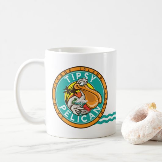 Tipsy Pelican Coffee Tasse Logo (Mit Donut)