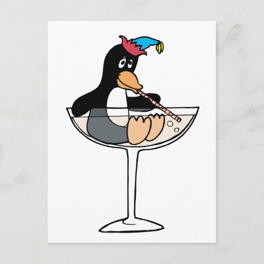 Tipsy Penguin Postkarte (Vorderseite)