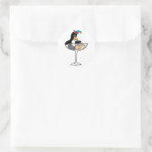 Tipsy Penguin Runder Aufkleber (Tasche)