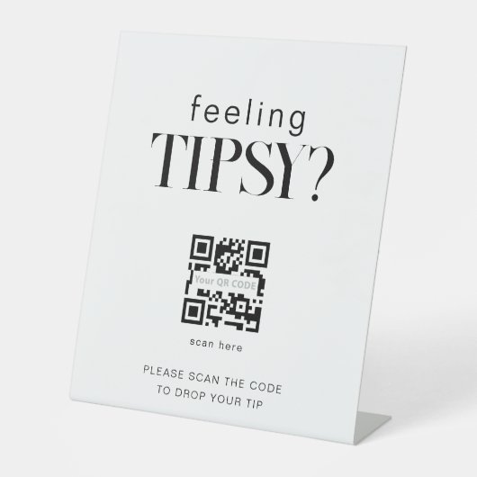 Tipsy Qr Bar-Tipp Sockelschild (Vorderseite)