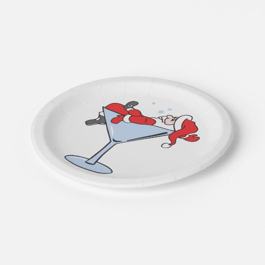 Tipsy Santa Pappteller (Schrägansicht)