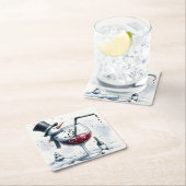 Tipsy Snowman Weihnachts-Untersetzer Rechteckiger Pappuntersetzer (Vor Ort)