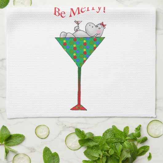 Tipsy-tini's Flusspferd Geschirrtuch (Gefaltet)