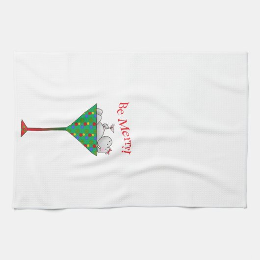 Tipsy-tini's Flusspferd Geschirrtuch (Horizontal)