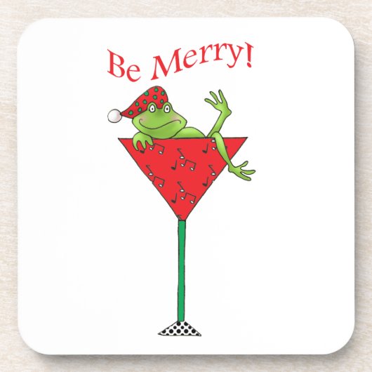 Tipsy-tini's Frosch Getränkeuntersetzer (Vorderseite)
