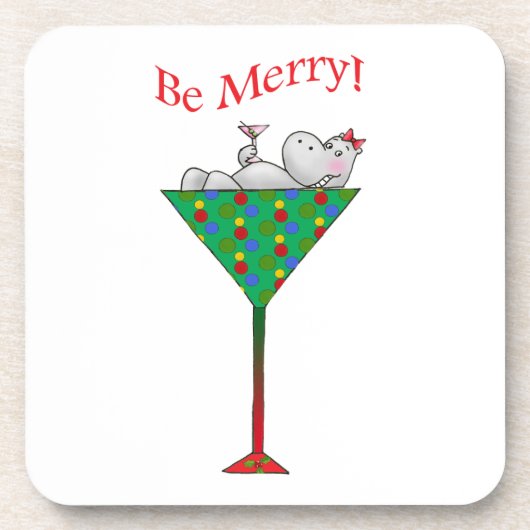 Tipsy-tinis Hippo Untersetzer (Vorderseite)