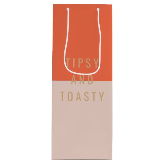 Tipsy & Toasty Geschenktüte Für Weinflaschen (Vorderseite)