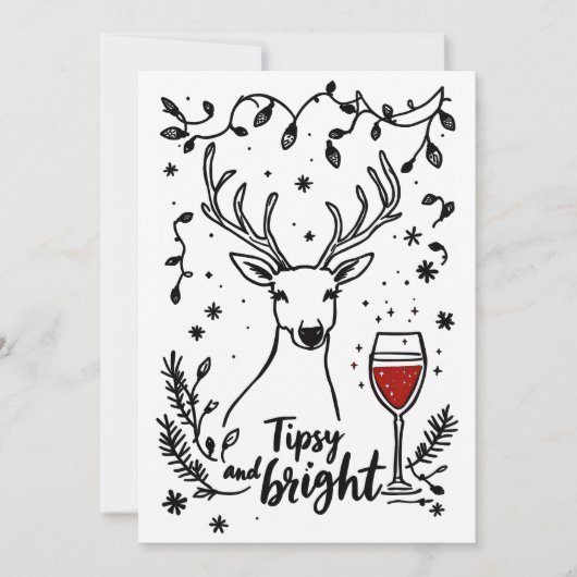 Tipsy und Bright Deer Feiertagskarte (Vorderseite)
