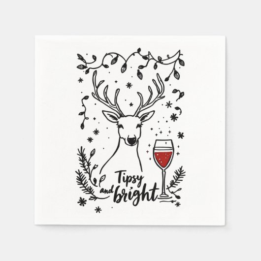 Tipsy und Bright Deer Serviette (Vorderseite)