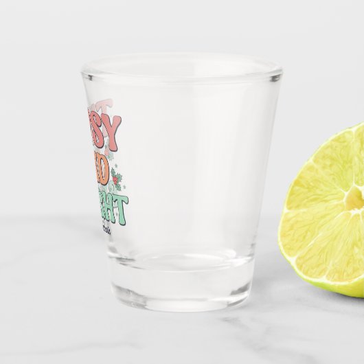 Tipsy und Bright Retro Personalisierte Weihnachten Schnapsglas (Rechts)