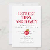 Tipsy und Toasty Weihnachtsessen Einladung (Vorderseite)