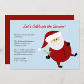 Tipsy Weihnachtsmann feiern WeihnachtsParty Einladung (Vorne/Hinten)