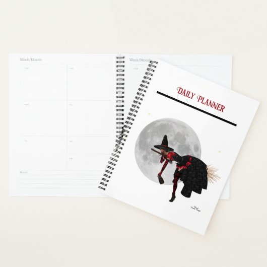Tipsy Witch auf Flying Broom Daily Planner Planer (Anzeige)