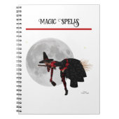 Tipsy Witch on Flying Broom Spiral Notebook Notizblock (Vorderseite)