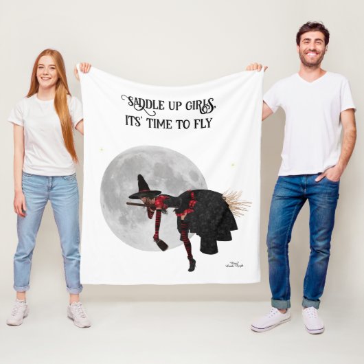 Tipsy Witz auf dem Flying Broom Fleece Blanket (Beispiel)