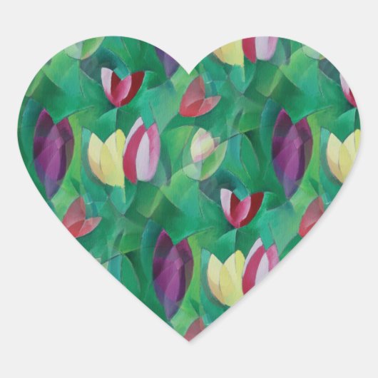 Tiptoe durch die Tulpen Herz-Aufkleber (Vorderseite)