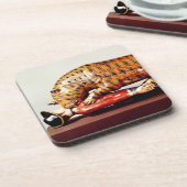 Tipus Tiger, c.1790 (Holz) Getränkeuntersetzer (Linke Seite)