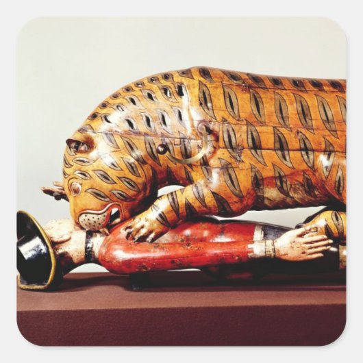 Tipu's Tiger, c.1790 (Holz) Quadratischer Aufkleber (Vorderseite)