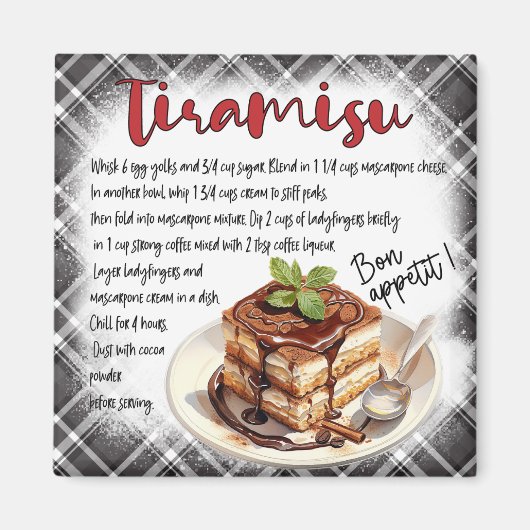 Tiramesu-Rezept Magnet (Vorne)
