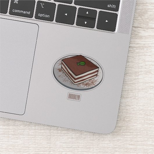 Tiramisu cake Cartoon Aufkleber (Ausschnitt)