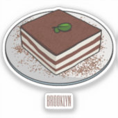 Tiramisu cake Cartoon Aufkleber (Vorderseite)