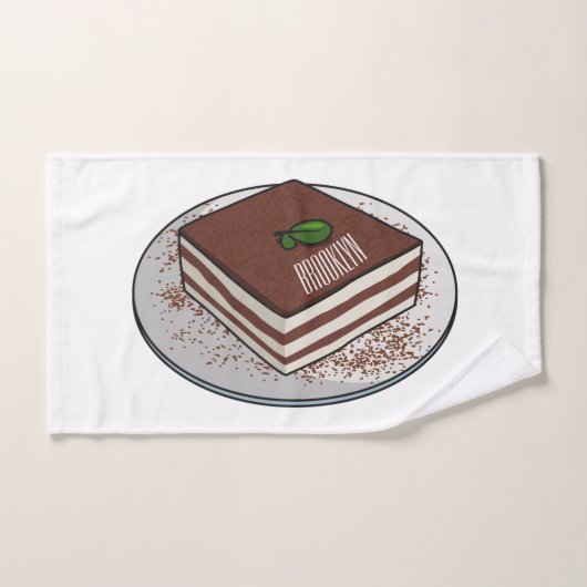 Tiramisu cake Cartoon Badhandtuch Set (Handtuch)