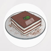 Tiramisu cake Cartoon Etiketten (Design 2)