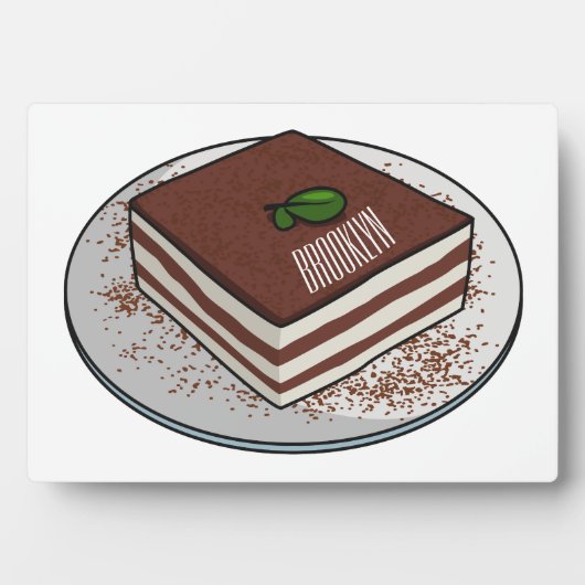 Tiramisu cake Cartoon Fotoplatte (Vorderseite)