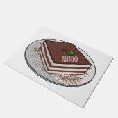 Tiramisu cake Cartoon Fußmatte (Schrägansicht)