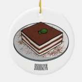 Tiramisu cake Cartoon Keramik Ornament (Hinten)