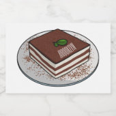 Tiramisu cake Cartoon Lebensmitteletikett (Einzelnes Label)