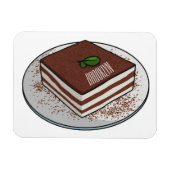 Tiramisu cake Cartoon Magnet (Horizontal)