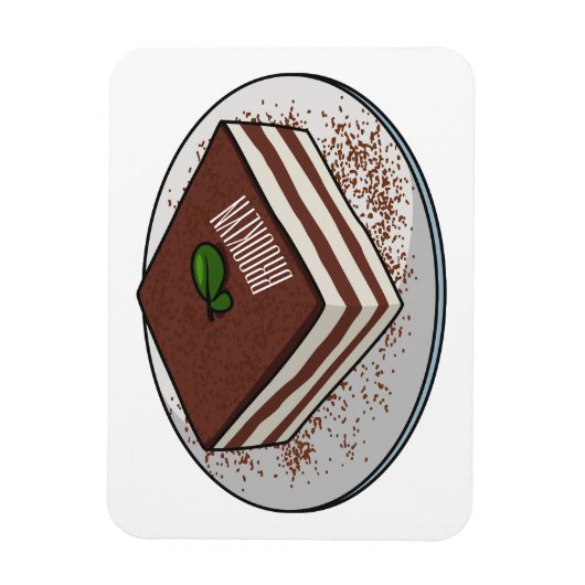 Tiramisu cake Cartoon Magnet (Vertikal)