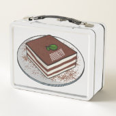 Tiramisu cake Cartoon Metall Brotdose (Rückseite)
