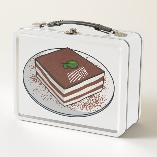 Tiramisu cake Cartoon Metall Brotdose (Vorderseite)