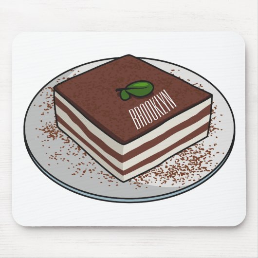 Tiramisu cake Cartoon Mousepad (Vorne)