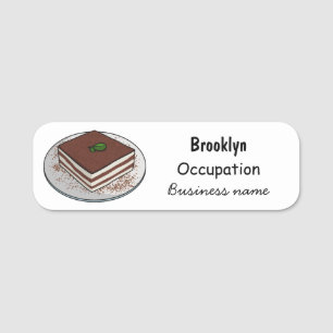 Tiramisu cake Cartoon Namensschild