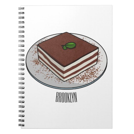 Tiramisu cake Cartoon Notizblock (Vorderseite)