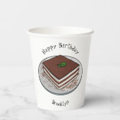 Tiramisu cake Cartoon Pappbecher (Rückseite)