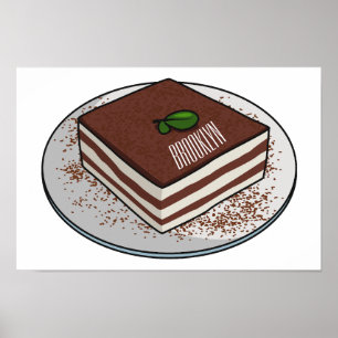 Tiramisu cake Cartoon Poster