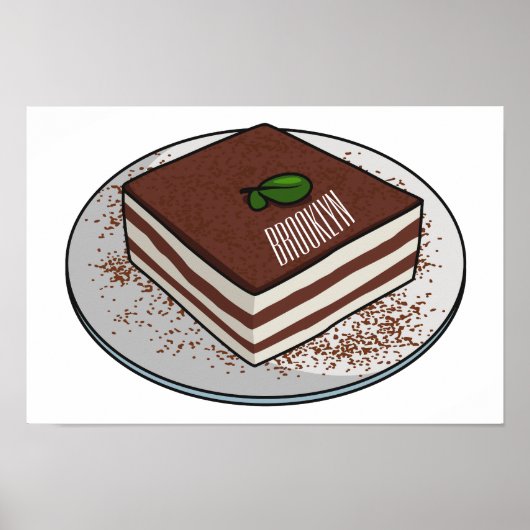 Tiramisu cake Cartoon Poster (Vorne)