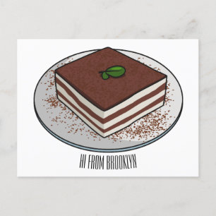 Tiramisu cake Cartoon Postkarte