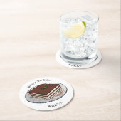 Tiramisu cake Cartoon Runder Pappuntersetzer (Vor Ort)