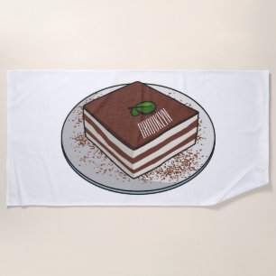 Tiramisu cake Cartoon Strandtuch