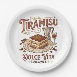 Tiramisu Dolce Vita Italienisches Dessert Pappteller
