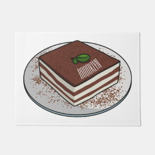 Tiramisu-Torte Cartoon-Illustration Fußmatte