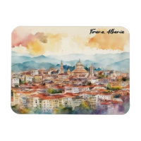 Tirana Albanien Aquarellmalerei Panoramasicht
