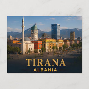 Tirana Albanien modernes europäisches Reiseziel Postkarte