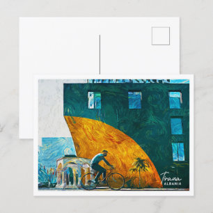 Tirana Albanien Schöne Öl-Paint Landschaft Postkarte