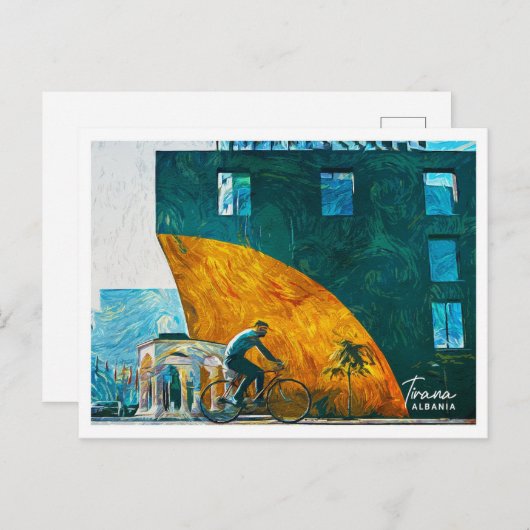 Tirana Albanien Schöne Öl-Paint Landschaft Postkarte (Vorne/Hinten)